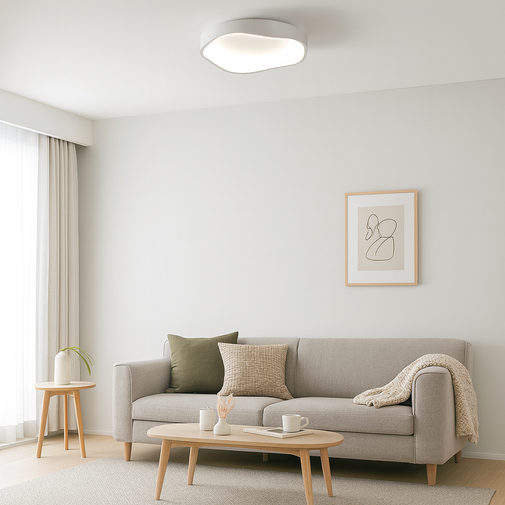 Plafoniera LED da soffitto in metallo bianco stile nordico moderno “ARINA” – 36W, luce selezionabile 3000K/4000K/6000K, Ø40 cm - 6