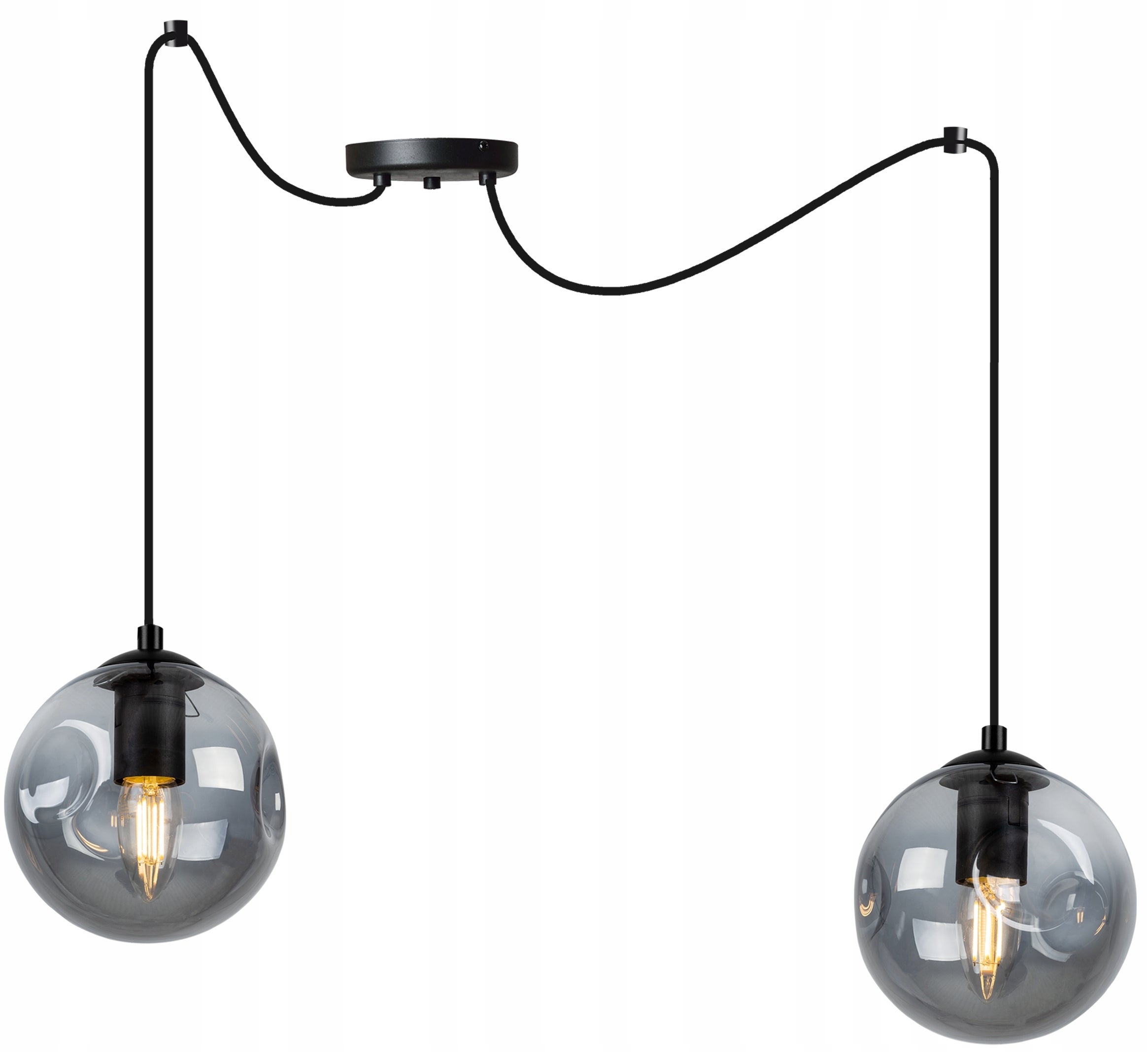 Lampa sufitowa wisząca Spider Monako modern 2xE27 abażur kule grafitowe Light Home LH