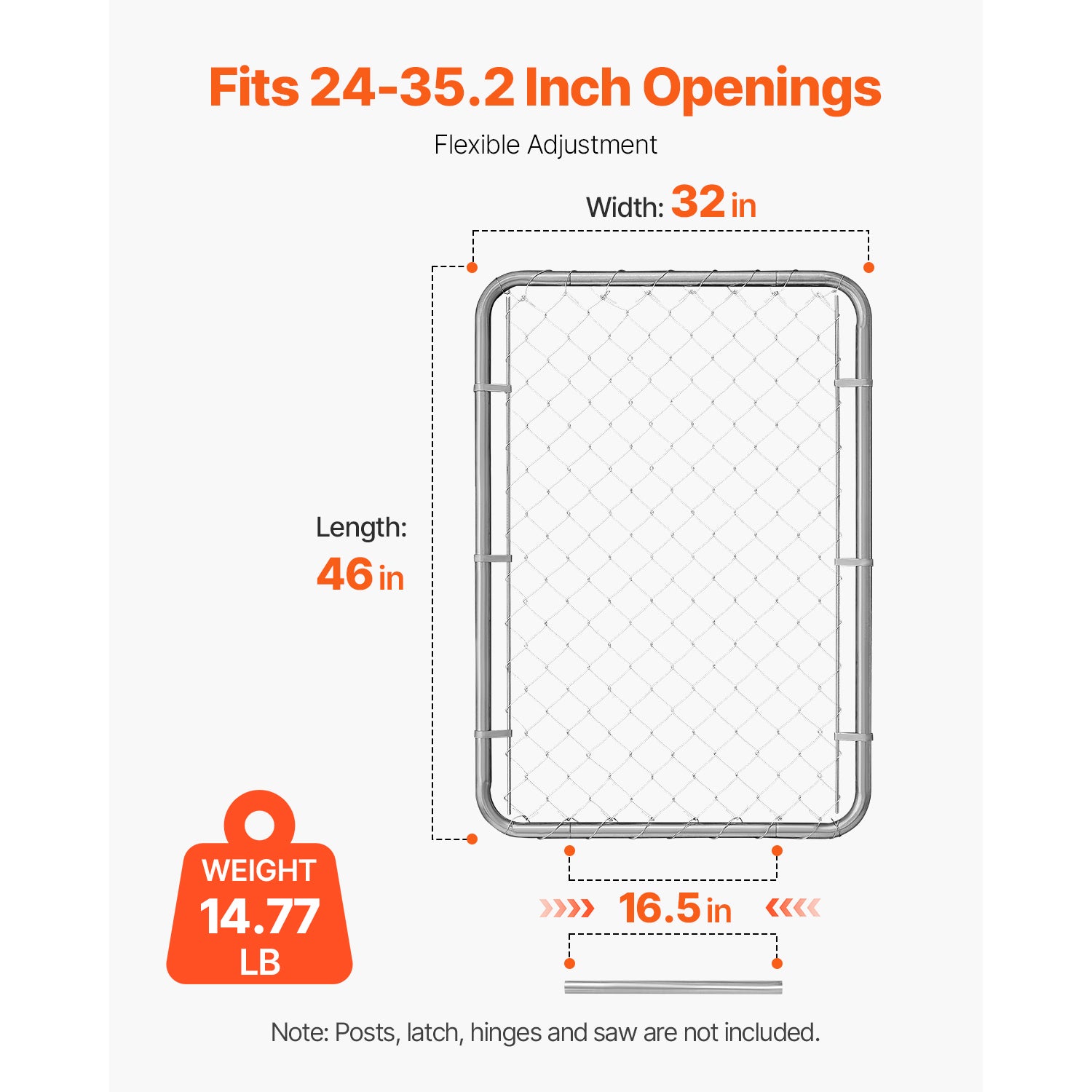 Portillon de jardin 81x117 cm,SucceBuy porte réglable en acier galvanisé antirouille,installation simple,idéal pour jardin - 6