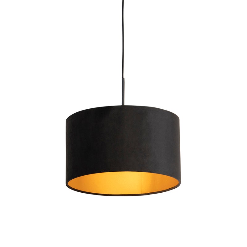 Qazqa classic-antique lampa wisząca - Combi - czarny, max. 60w, kompatybilny z żarówką LED, e27, 35cm oświetlenie wewnętrzne