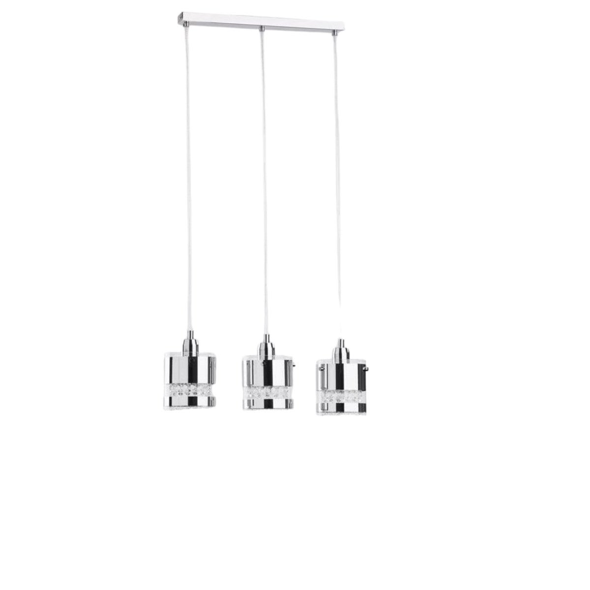 Lampa wisząca Bruno chromowana-srebrna 3xE27x60W kryształowa wym: 94 x 40 x 12 cm kryształ Alfa