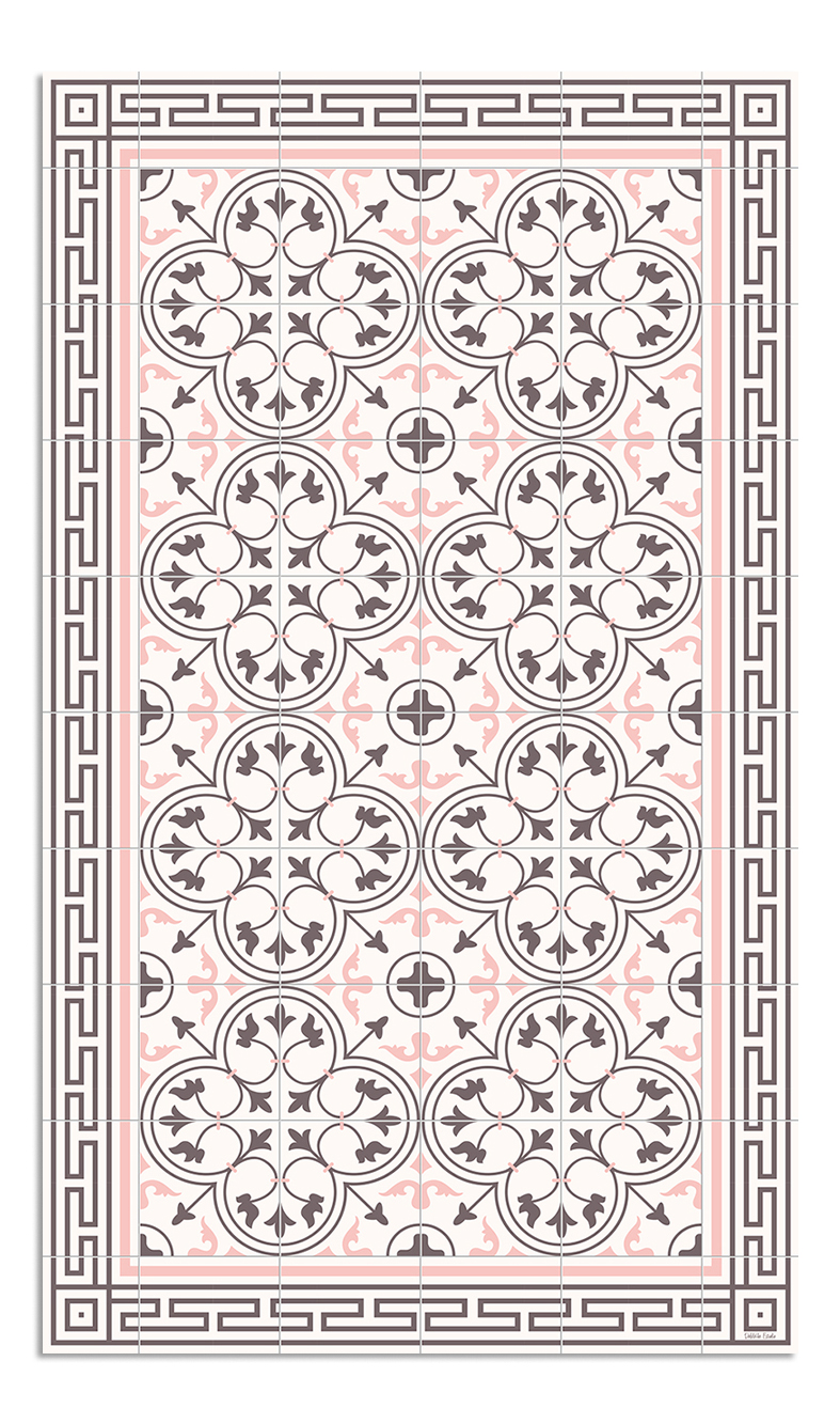 Alfombra de vinilo hidráulica 50 beige 100x100 cm pvc cocina salón comedor