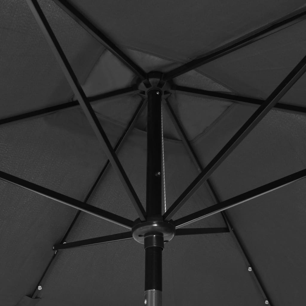 Parasol avec LED et mât en acier Anthracite 2x3 m - 2