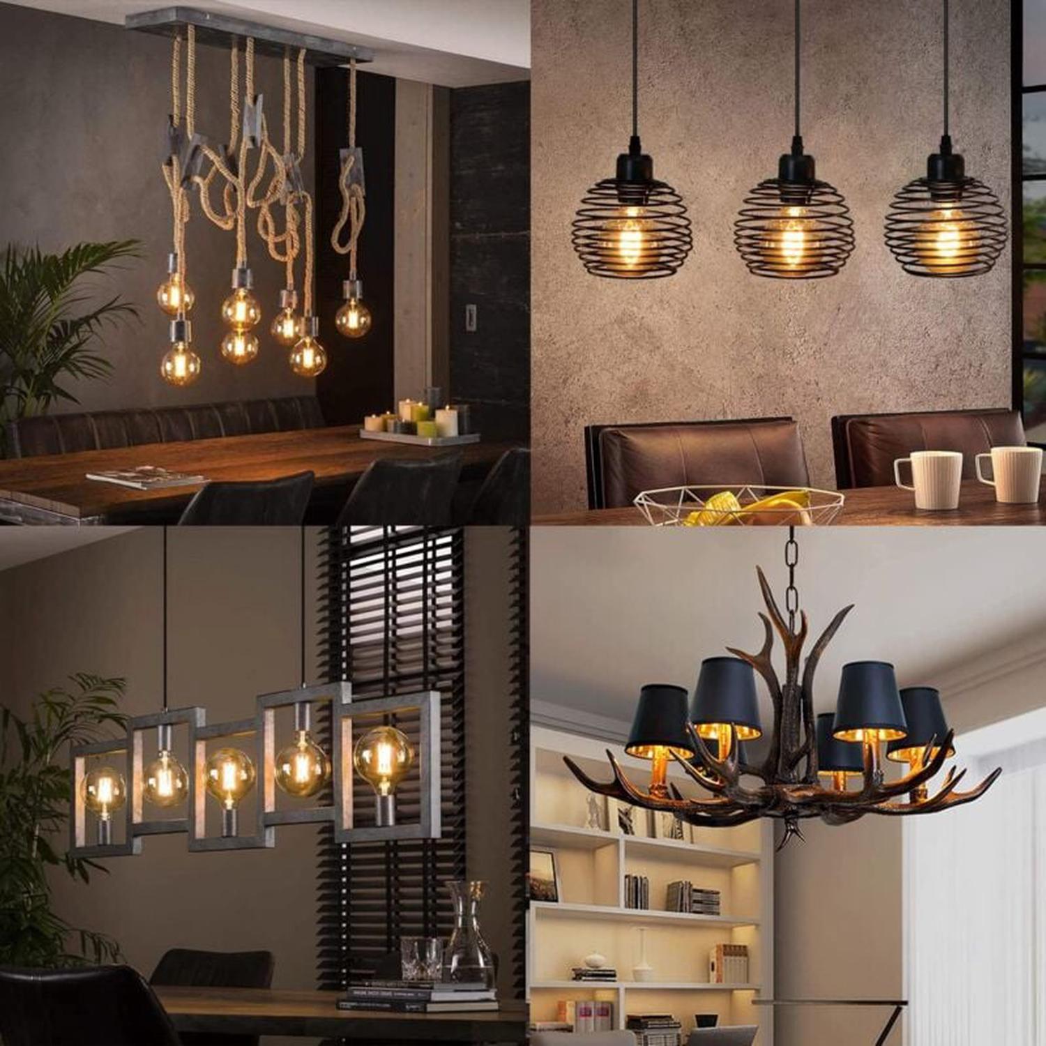 Ampoule LED E27 Vintage, Ampoule E27 Vintage Dimmable 4W G80,Ampoule Vintage E27 Blanc Chaud 2700K, Lampe de Table, Applique - 4 paquets - 3