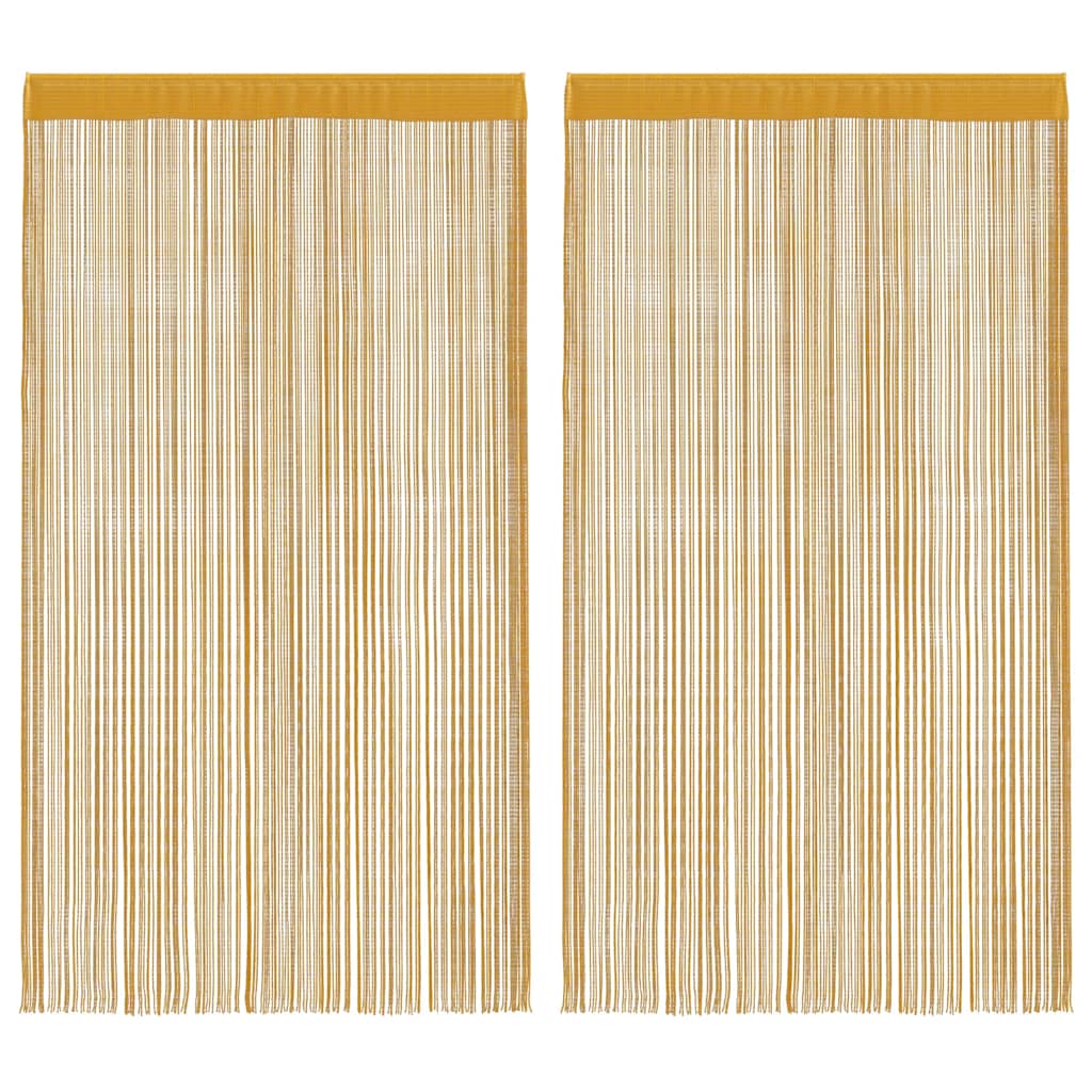 Maison Exclusive - Cortinas de tiras 2 uds doradas 140x250 cm - 2