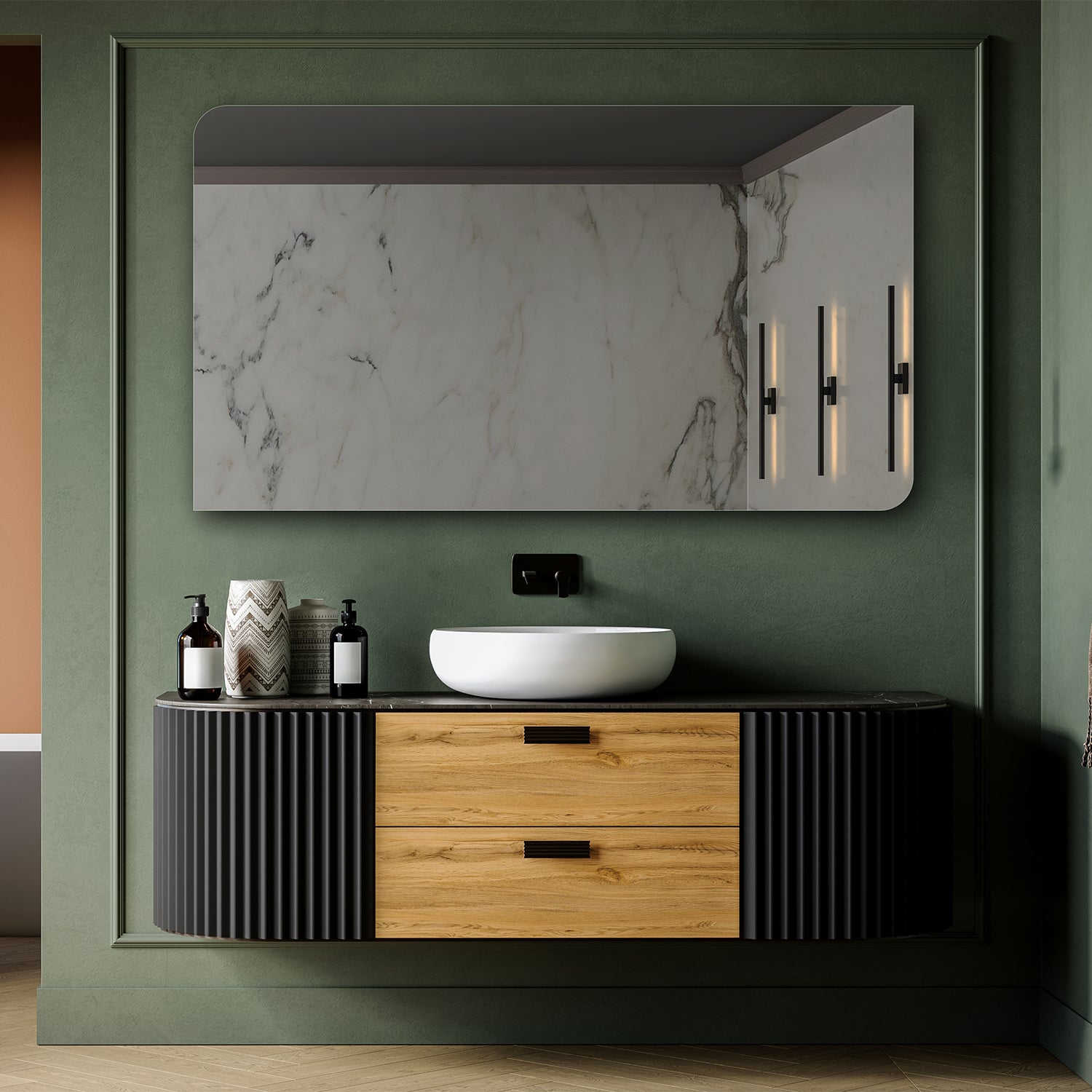 Espejo Redondo De Pared Con Marco De Ratán - Diámetro 40 Cm, Estilo Rústico Natural, Ideal Para Salón, Entrada O Baño, Incluye Soporte Y Clavo Sin Huella