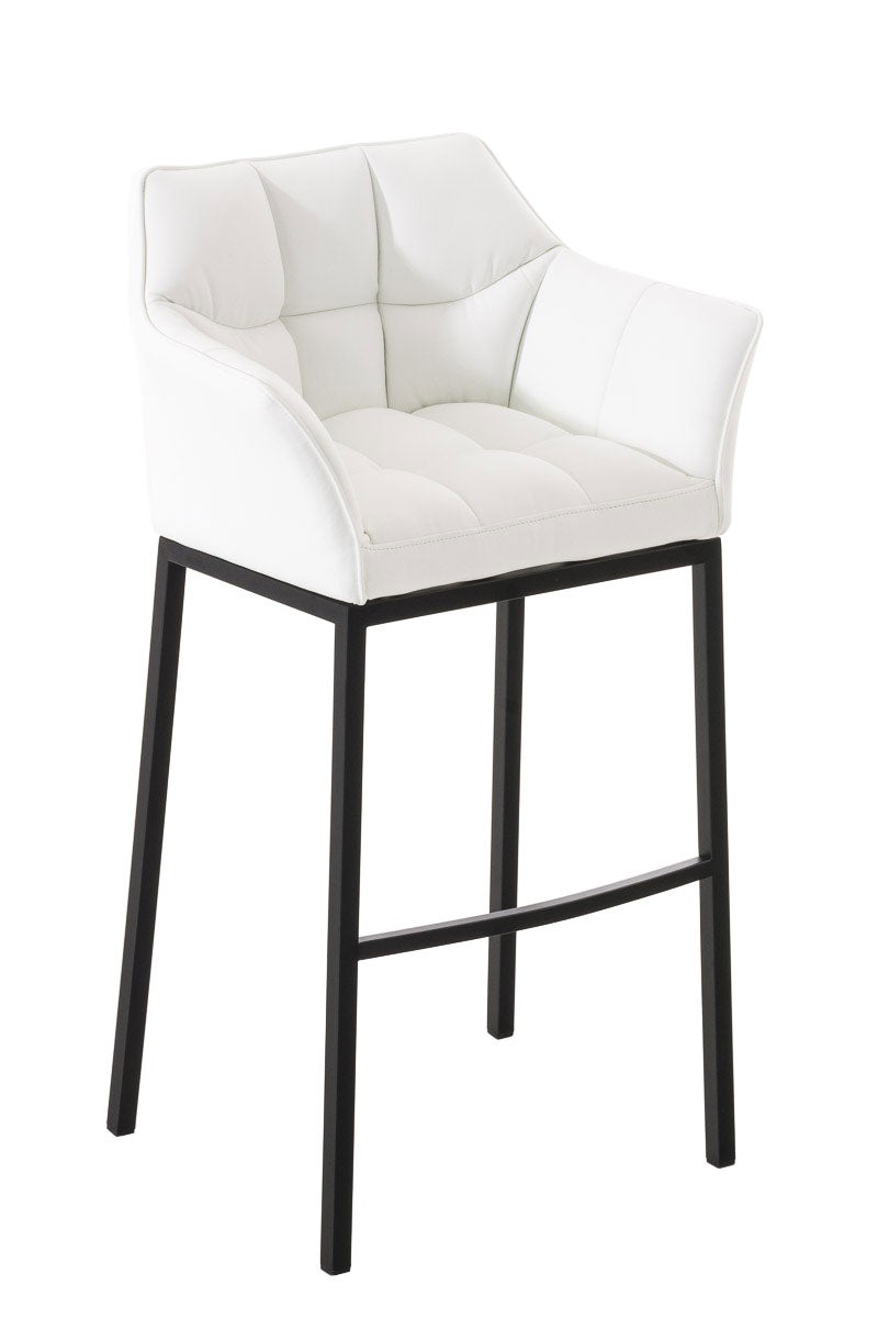 Taburete de bar damaso b con estructura de 4 patas blanco