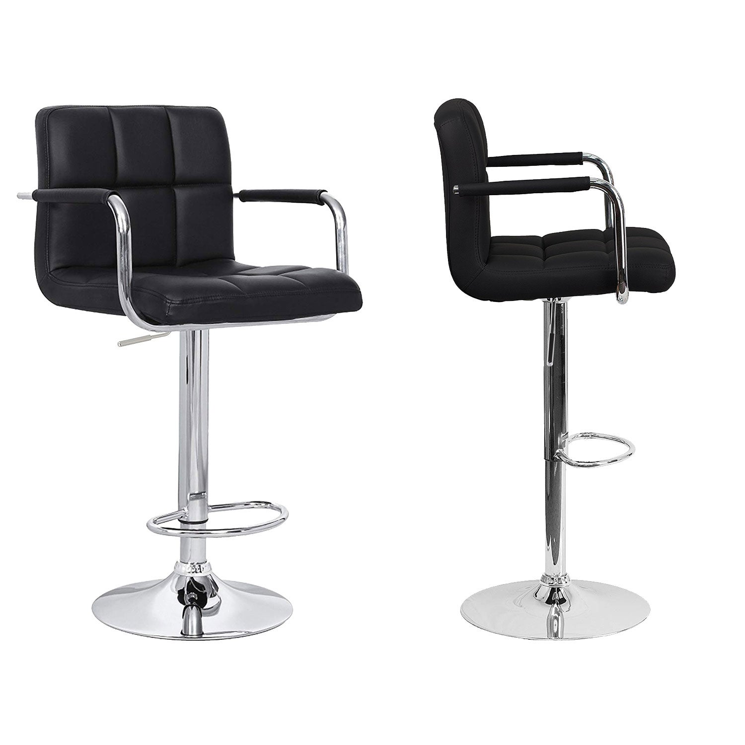 Lot de 2 tabourets de bar noir MIKE - 3