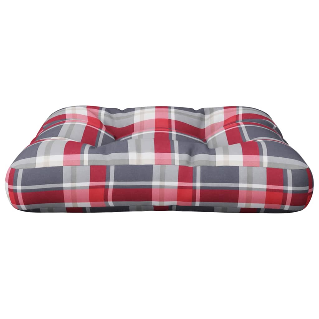 Cojín para palé - 100% poliéster - Estampado de cuadros rojos ...