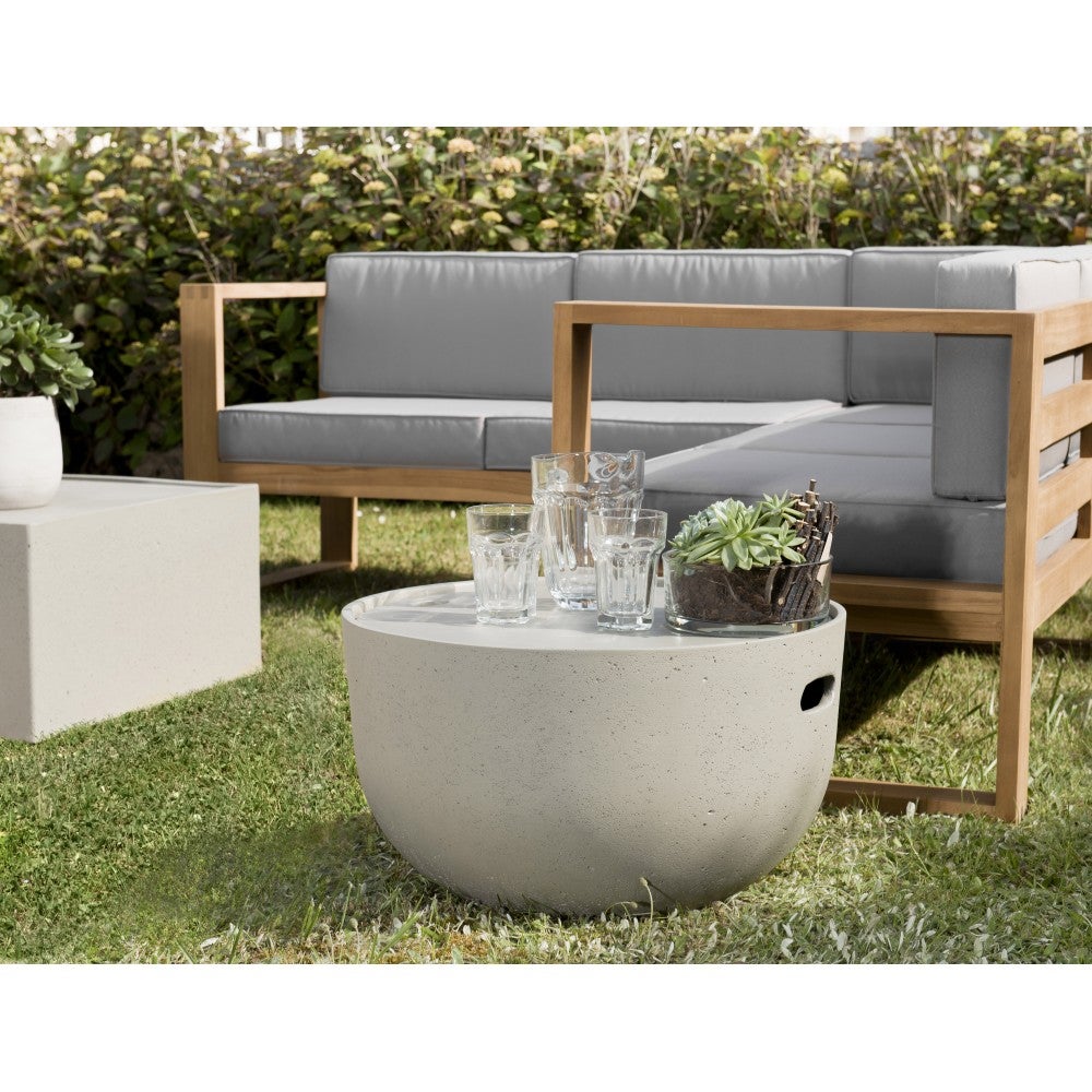 HollyHOME Tavolino Basso da Esterno Piccolo Tavolo da Giardino Rotondo Tavolino da Balcone Patio Salotto Tavolino da Caffè Metallo, Blu Navy