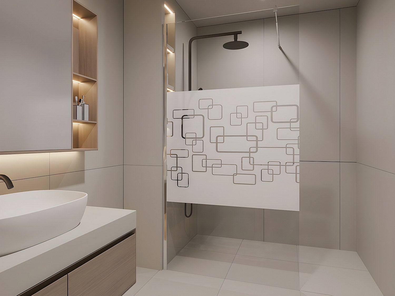 Kabina prysznicowa w stylu włoskim ze wzorem - 120 × 190 cm - PAULINA II