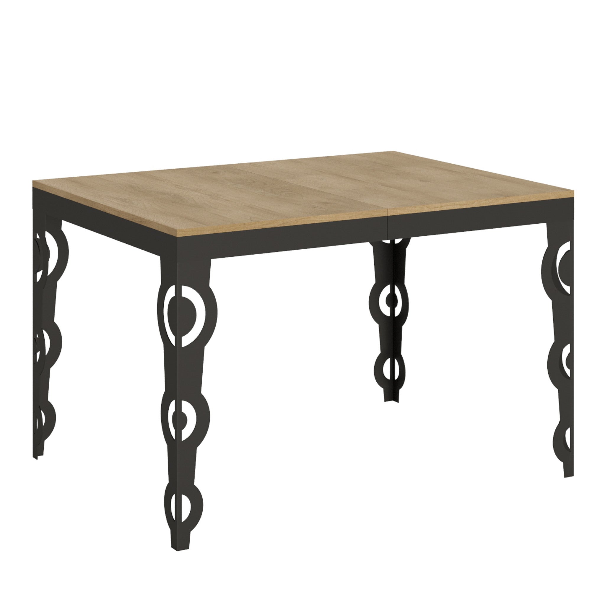 Rozkładany stół Karamay Evolution 90x120/224 cm z ramą z naturalnego dębu i wykończeniem w kolorze antracytowym