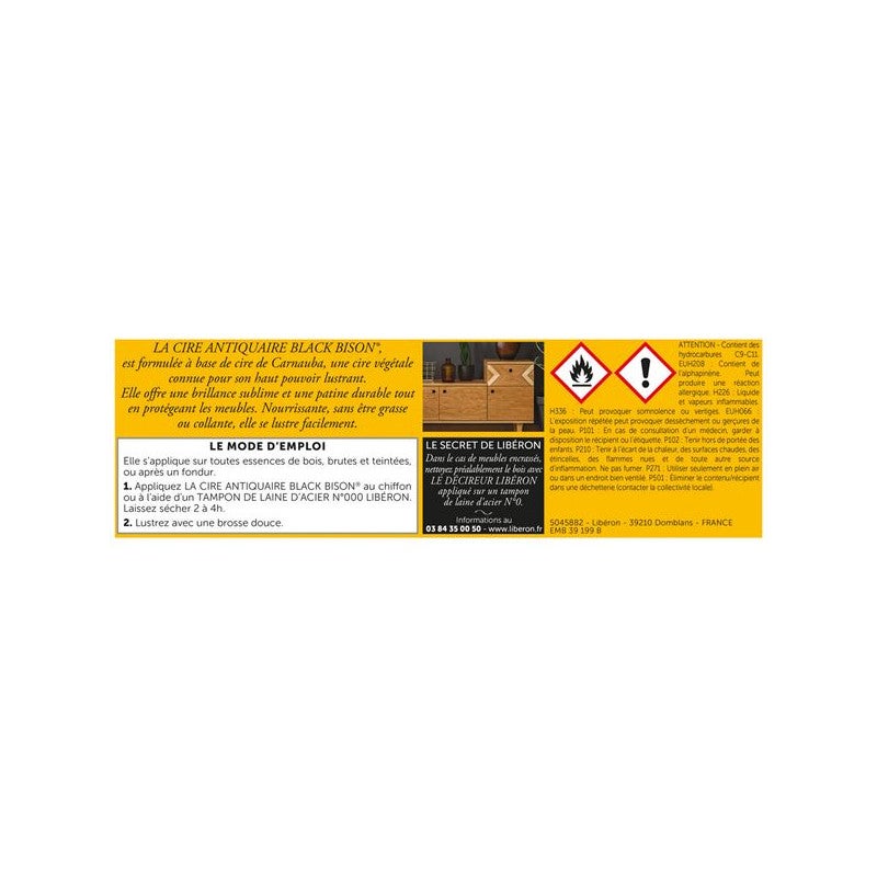 Mobili e oggetti in pasta di cera Antiquaire black bison® LIBERON, rovere moro 0,5 l - 3