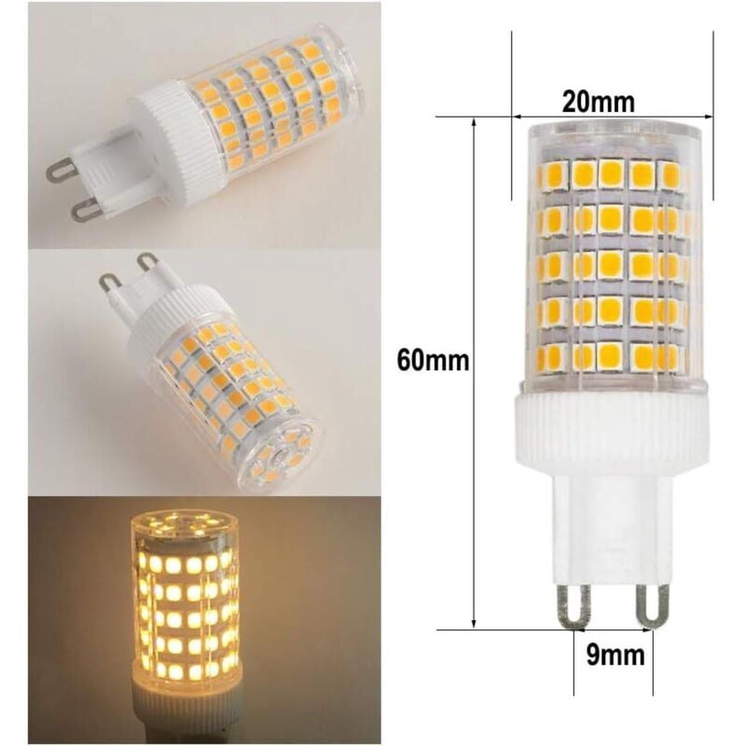 Lot de 3 Ampoules LED G9 10W Équivalent Halogène 150W, 86 LED, 1000Lm, Angle de faisceau 360°, Ultra Lumineuses, Blanc Chaud 3000K - 2