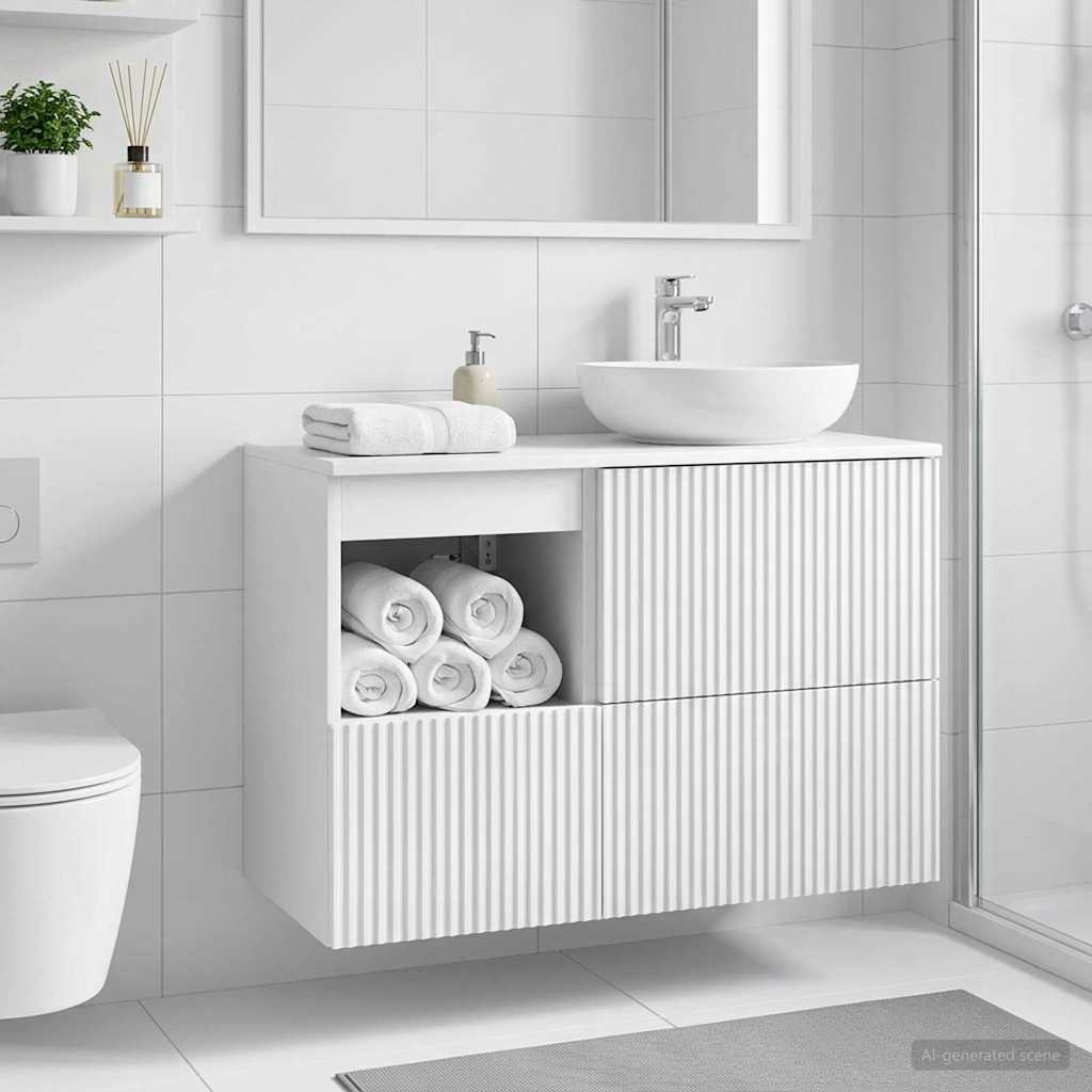 Mueble de baño brillante, 30 × 35 × 50 cm