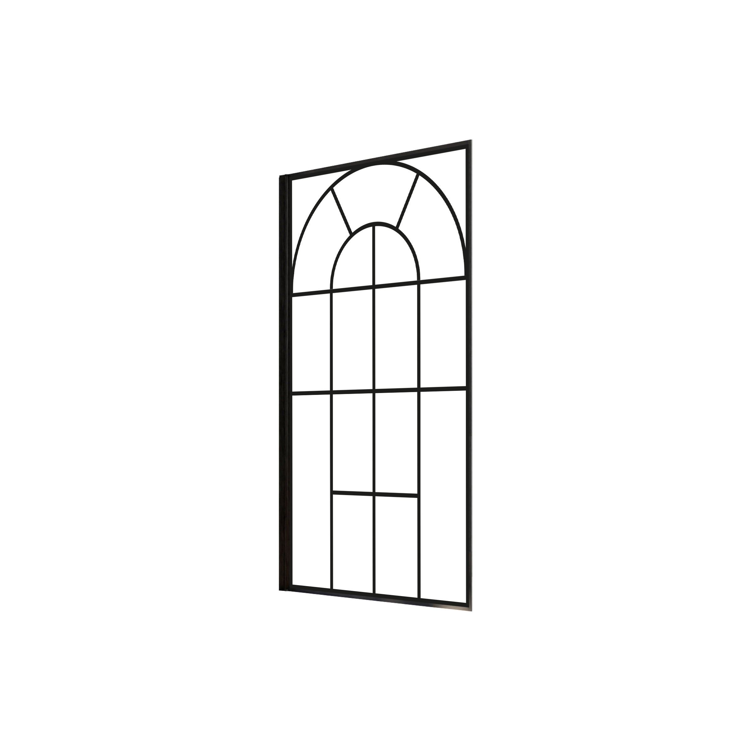 Pare Baignoire Déco 75x130 cm - Verre Trempé 4 mm Sérigraphie Verrière - Profilé Noir Mat - 3