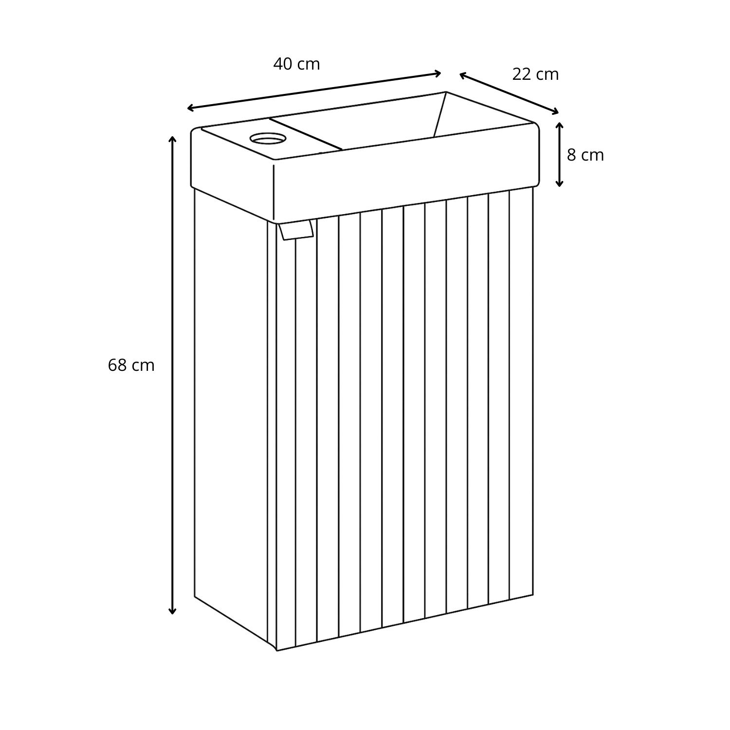 Meuble Lave-mains Bosco Chêne 40x22 cm Meuble de rangement Meuble d'évier - 6