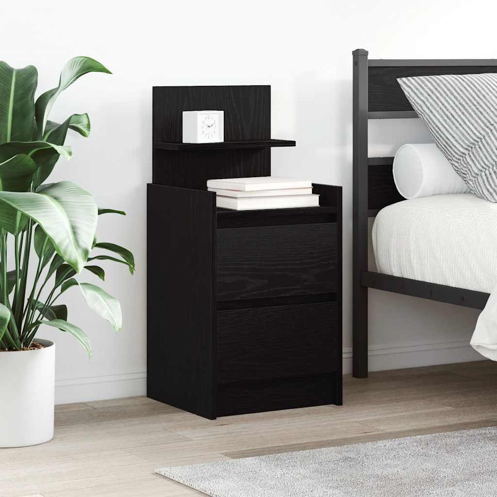 Lot de 2 Tables de chevet,Table d'appoint, Table de nuit pour Salon Chambre noir 43x36x60 cm996218 | Leroy Merlin