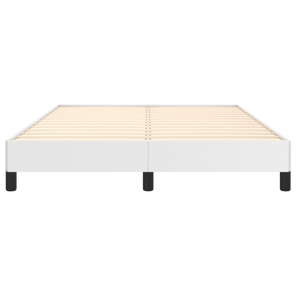 Cadre de lit sans matelas blanc 140 x 200 cm en similicuir - 5