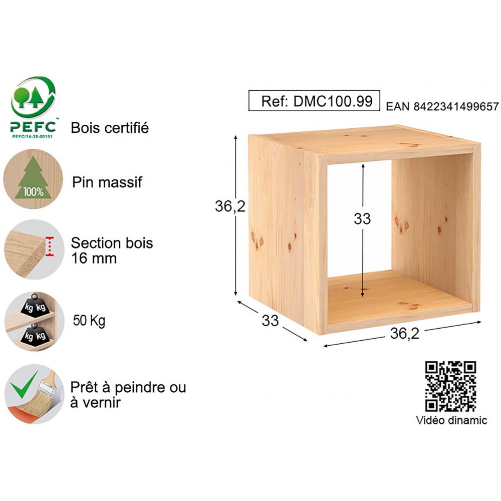 ESTANTERIA MADERA CUBO DINAMIC - 3