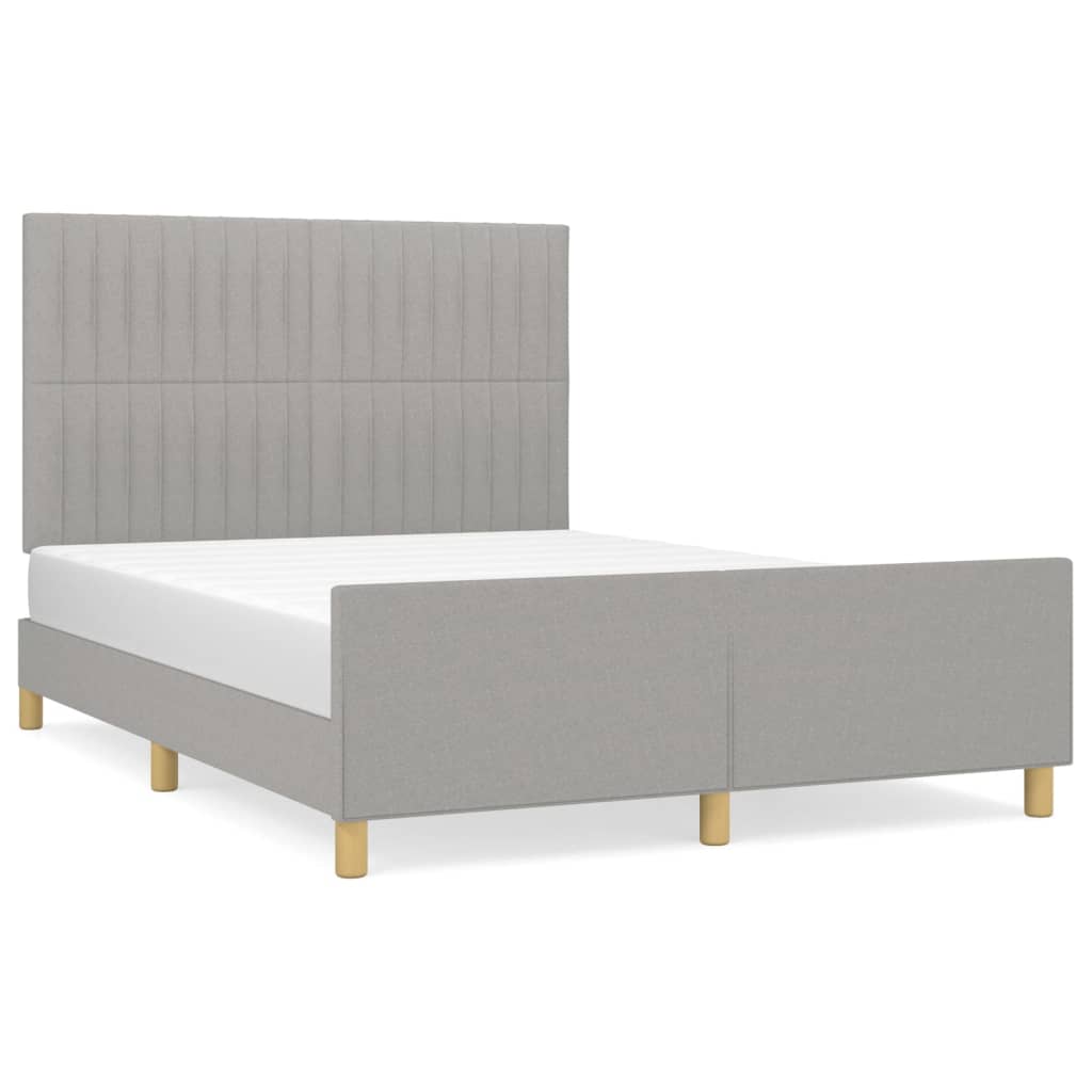 Cadre de lit sans matelas gris clair 140 x 200 cm tissu - 2