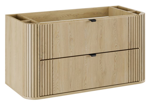 Meuble sous vasque suspendu OVALIA - 2 tiroirs chêne 100 cm