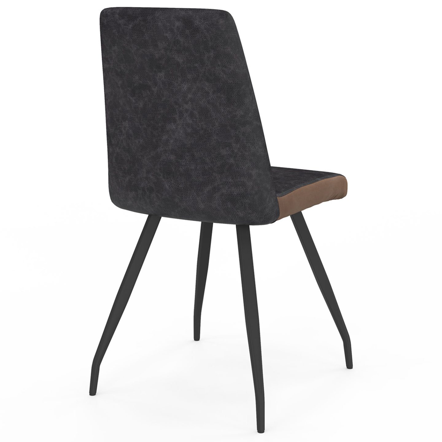 Lot de 6 chaises ADA grises liseré marron pied araignée pour salle à manger - 4