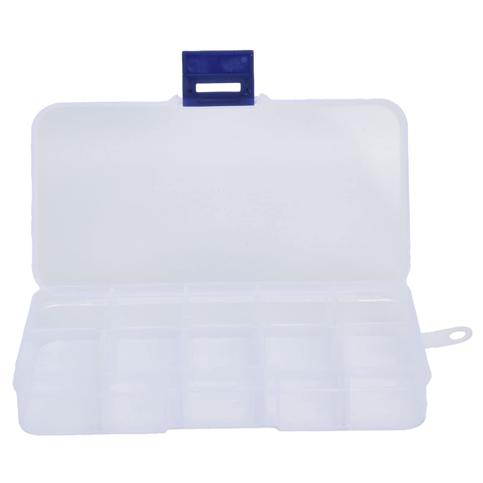 Contenedor de almacenamiento de artesanías de plástico pp transparente con 10 compartimentos, caja organizadora para guardar aretes, caja organizad