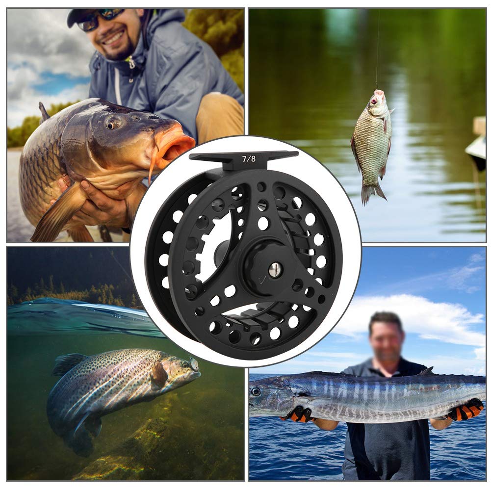 Attrezzatura da pesca a mosca, interamente in metallo, con cuscinetto a pressione, senza spazi, con ruota in filo e mulinello (7/8) - 7