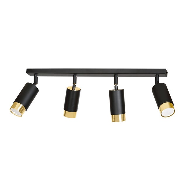 Listwa sufitowa Mura 4 czarno-złote regulowane reflektory cylindryczne 4xGU10