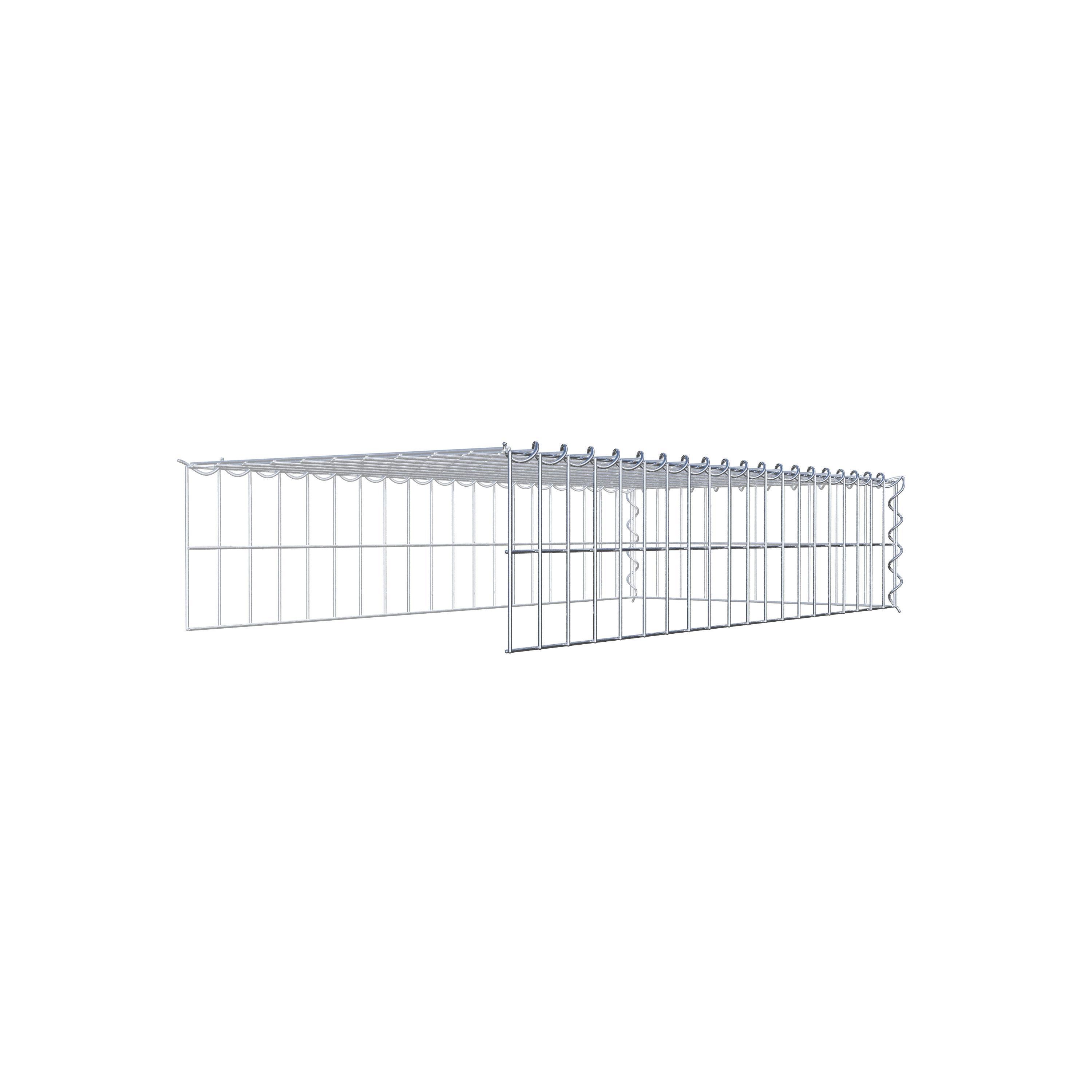Gavión para ampliar y apilar, 100x20x50cm (LxHxP), malla 5 x 10cm, sin rejilla frontal ni inferior - 3
