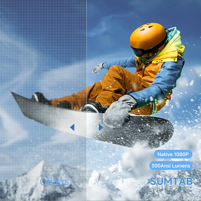 Projecteur Mini 4K Portable Android 11, 1080P WiFi 6 Bluetooth 5.0, Projection Jusqu'à 130 Pouces, Compatible HDMI/PC/Smartphone (Blanc) - 5