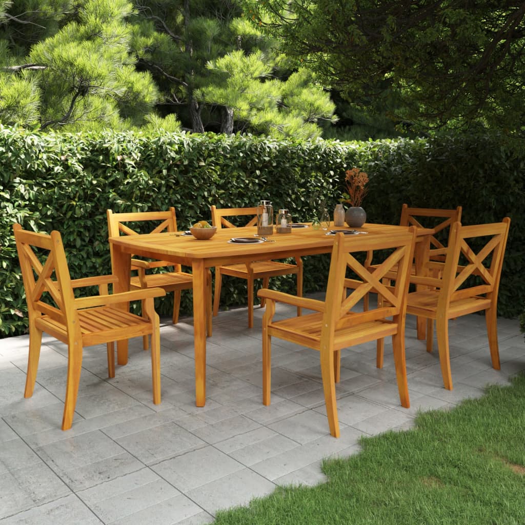 Ensemble Jardin 5 Pièces En Acacia Massif - Table + 4 Chaises - Meuble Salle à Manger Extérieur Résistant Aux Intempéries