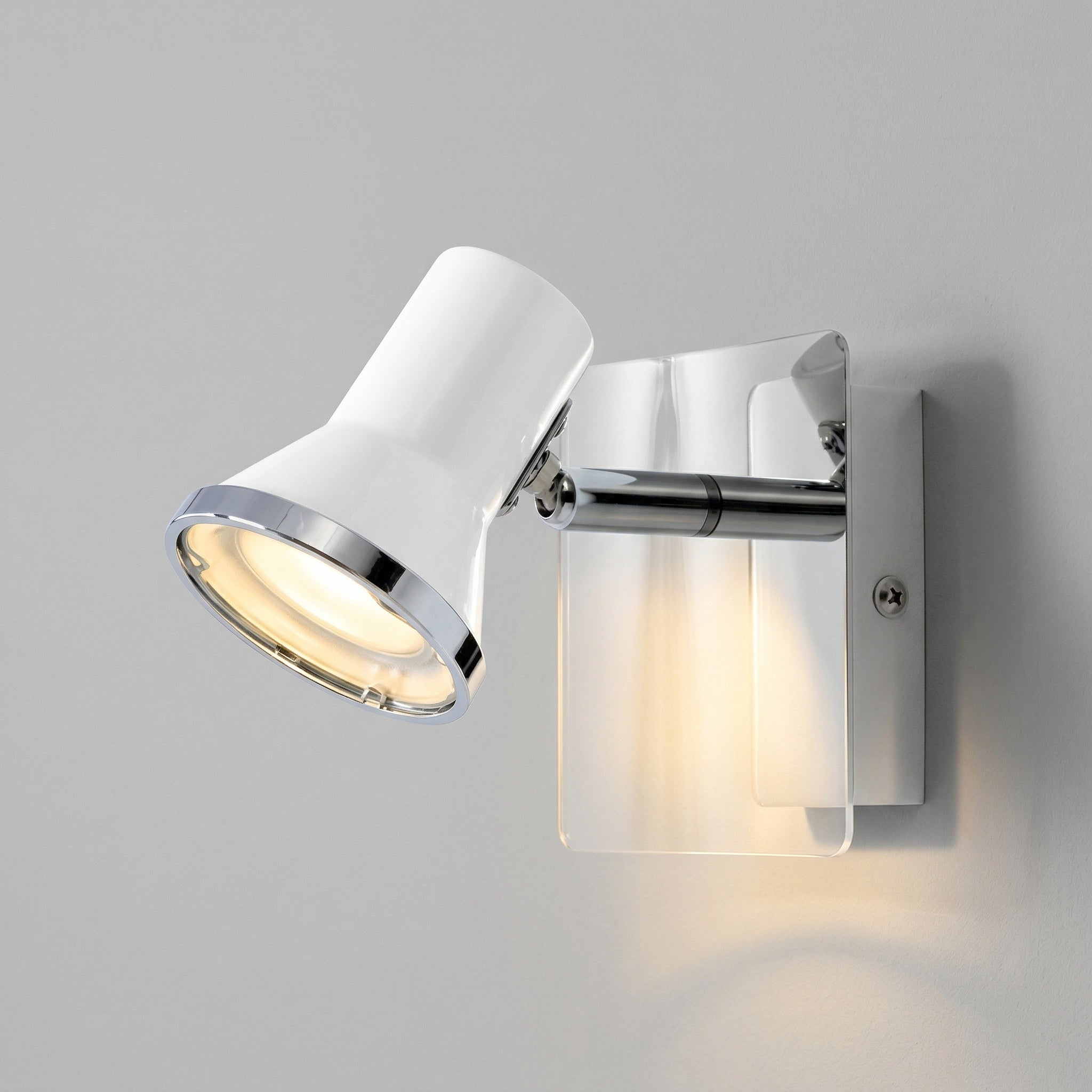 Kinkiet nowoczesny Steve biały 1xGU10x15W metal wym:10,5x14x11cm IP44 Rabalux