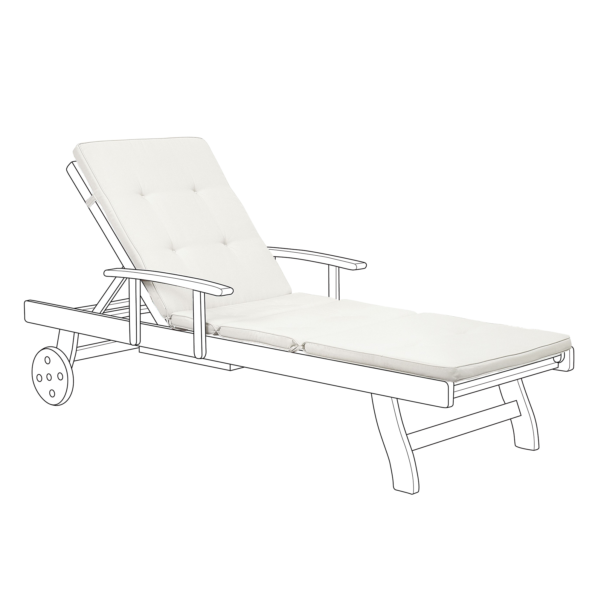 Beliani Coussin de transat blanc crème 188 x 59 x 5 cm TOSCANA / JAVA ...