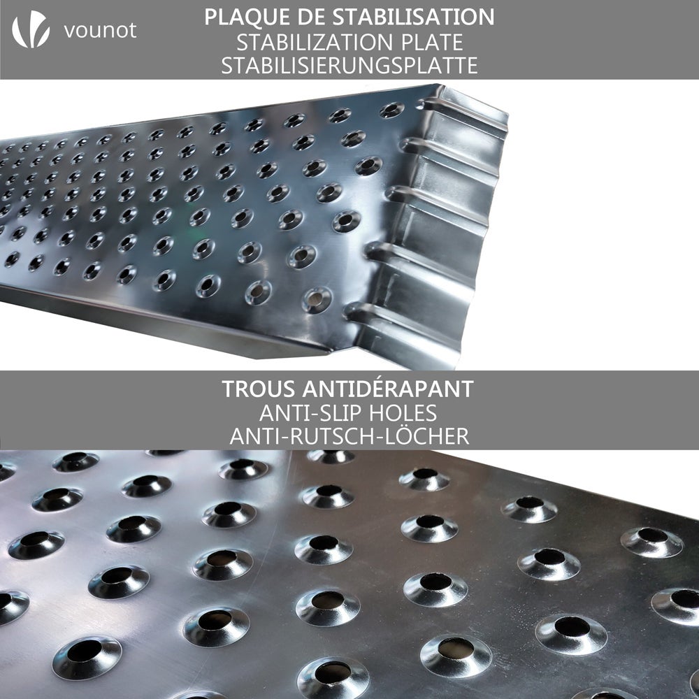 Lot de 2 rampe de chargement 160cm en acier galvanise VOUNOT® - 7