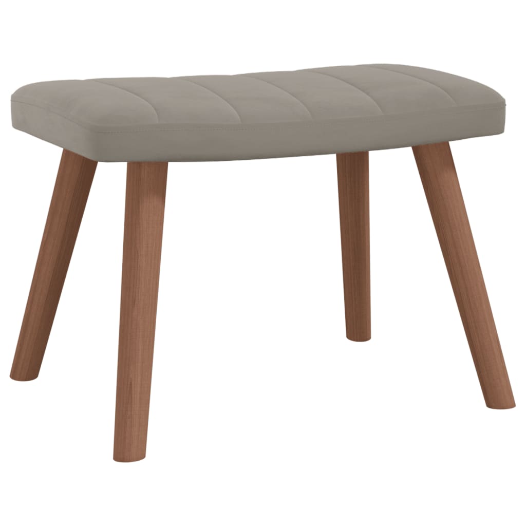Chaise à bascule | Fauteuil à bascule | Fauteuil de relaxation avec repose-pied Gris clair Velours358866 - 6