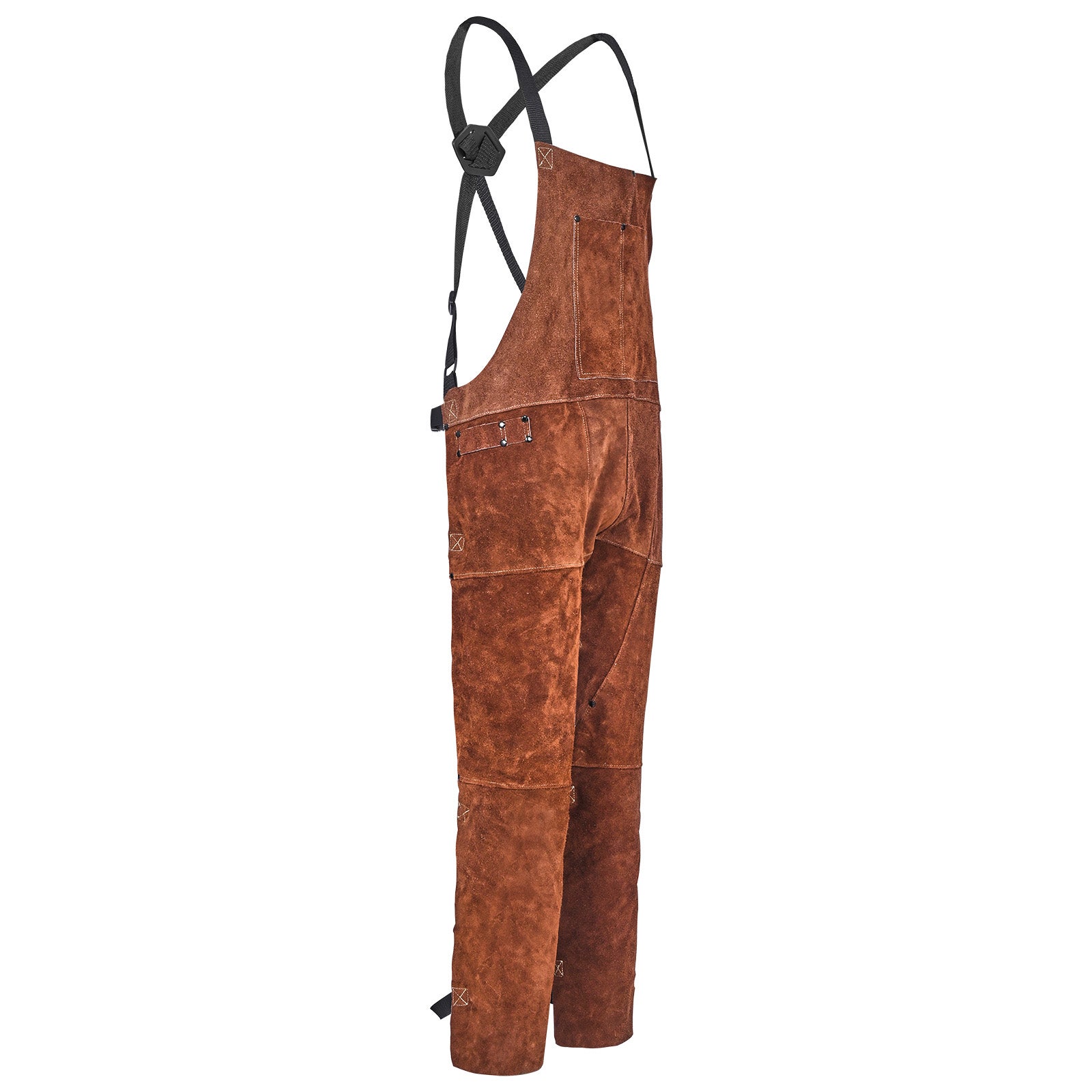 Tablier Soudage Jambe Fendue,VEVOR Pantalon Cuir Vachette,Résistant Chaleur,3 Poches,Hommes/Femmes,Travail Bois,Jardinage,Forge,Taille M - 9