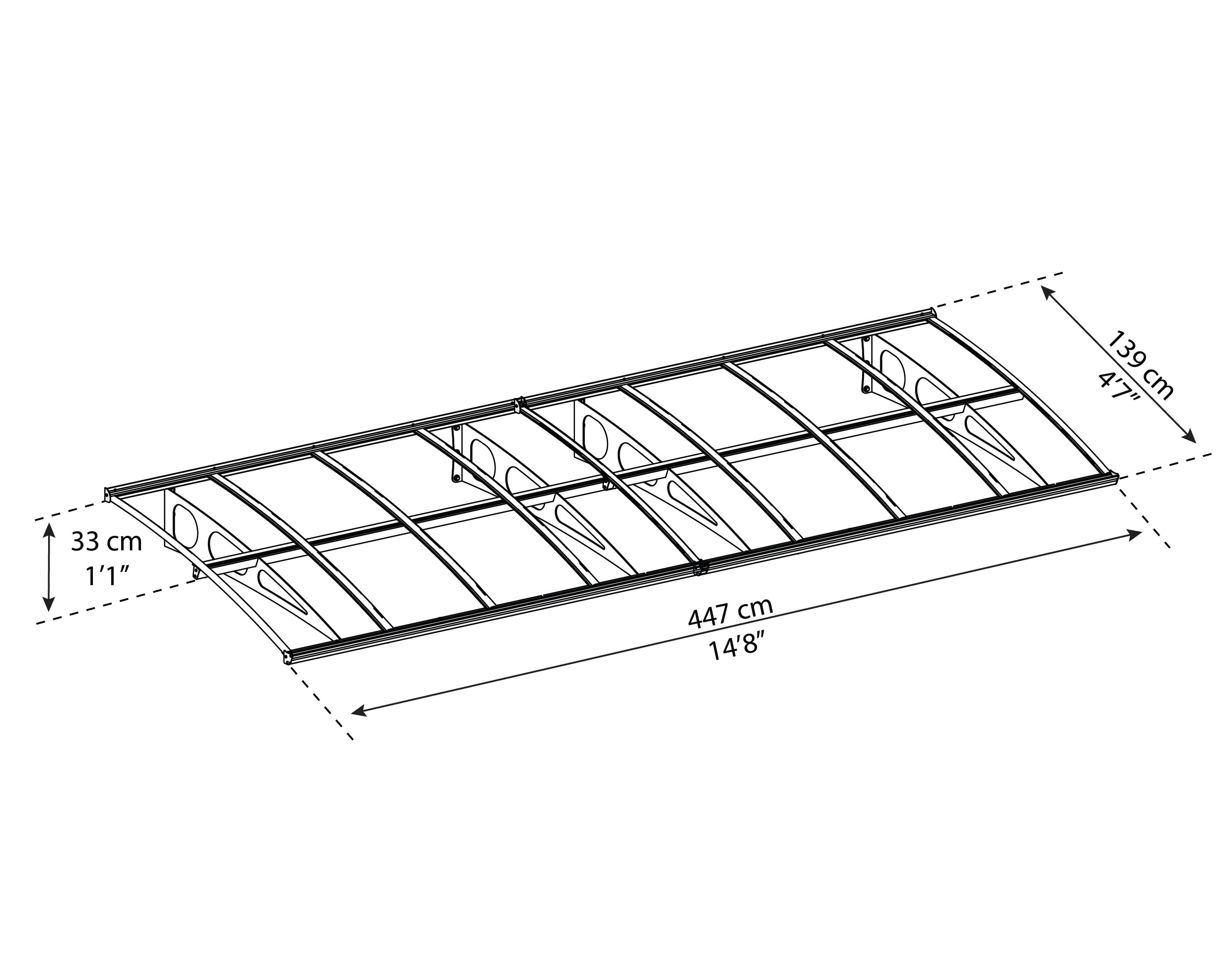 Canopia Marquise de porte Bordeaux 447 x 140 cm Blanche - 5