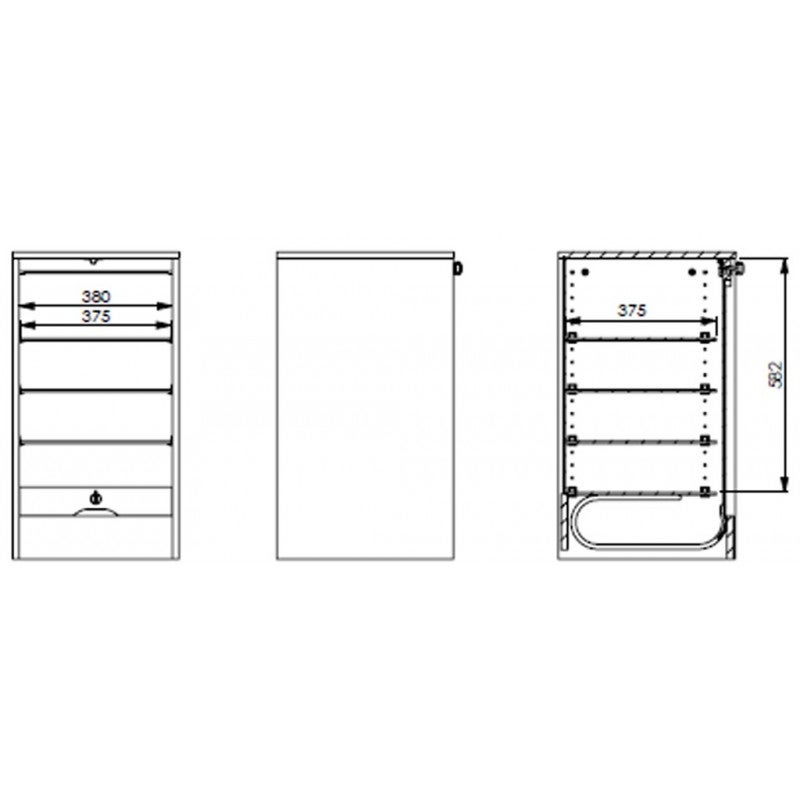 Classeur à rideau hêtre Office 76 cm - 3