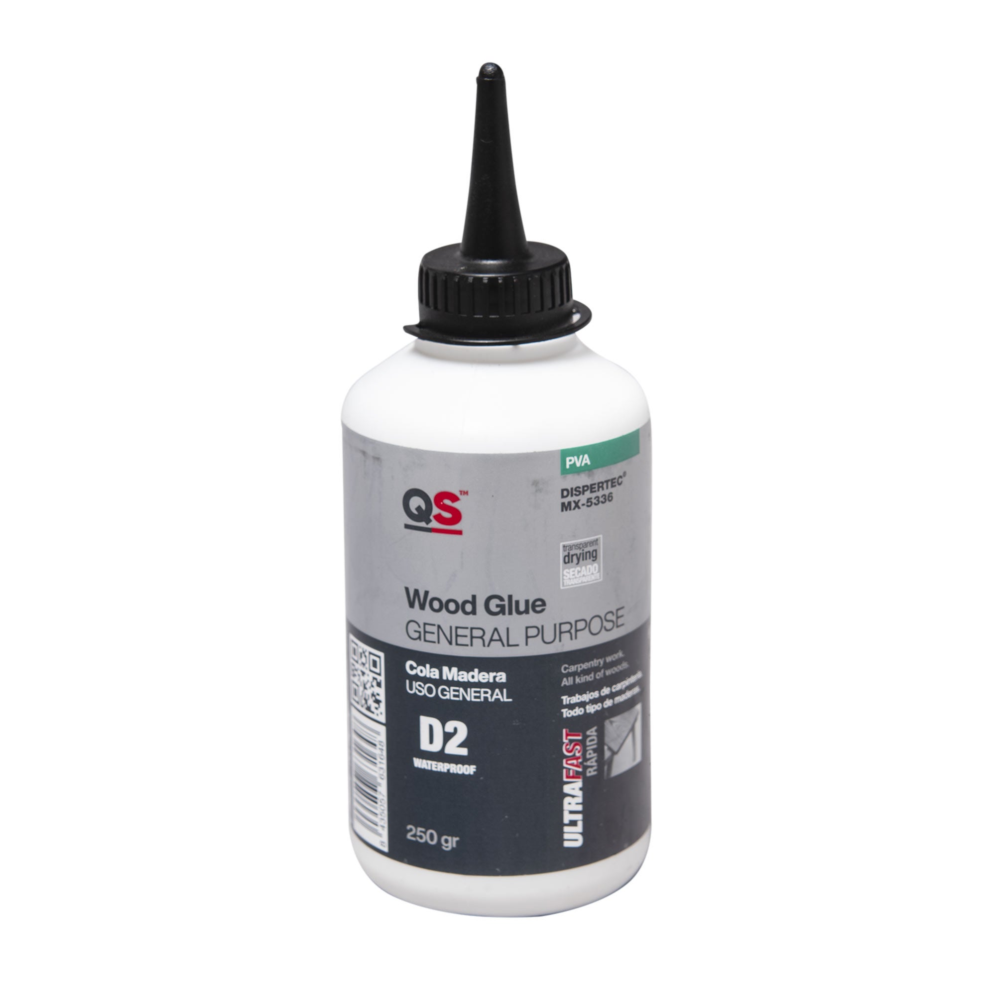 Colle bois rapide QS White 250 ml blanche PVA | Leroy Merlin