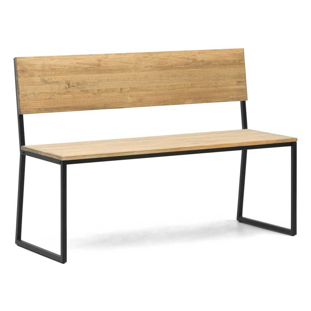 Panca Oxford in stile industriale ECO con schienale in legno di