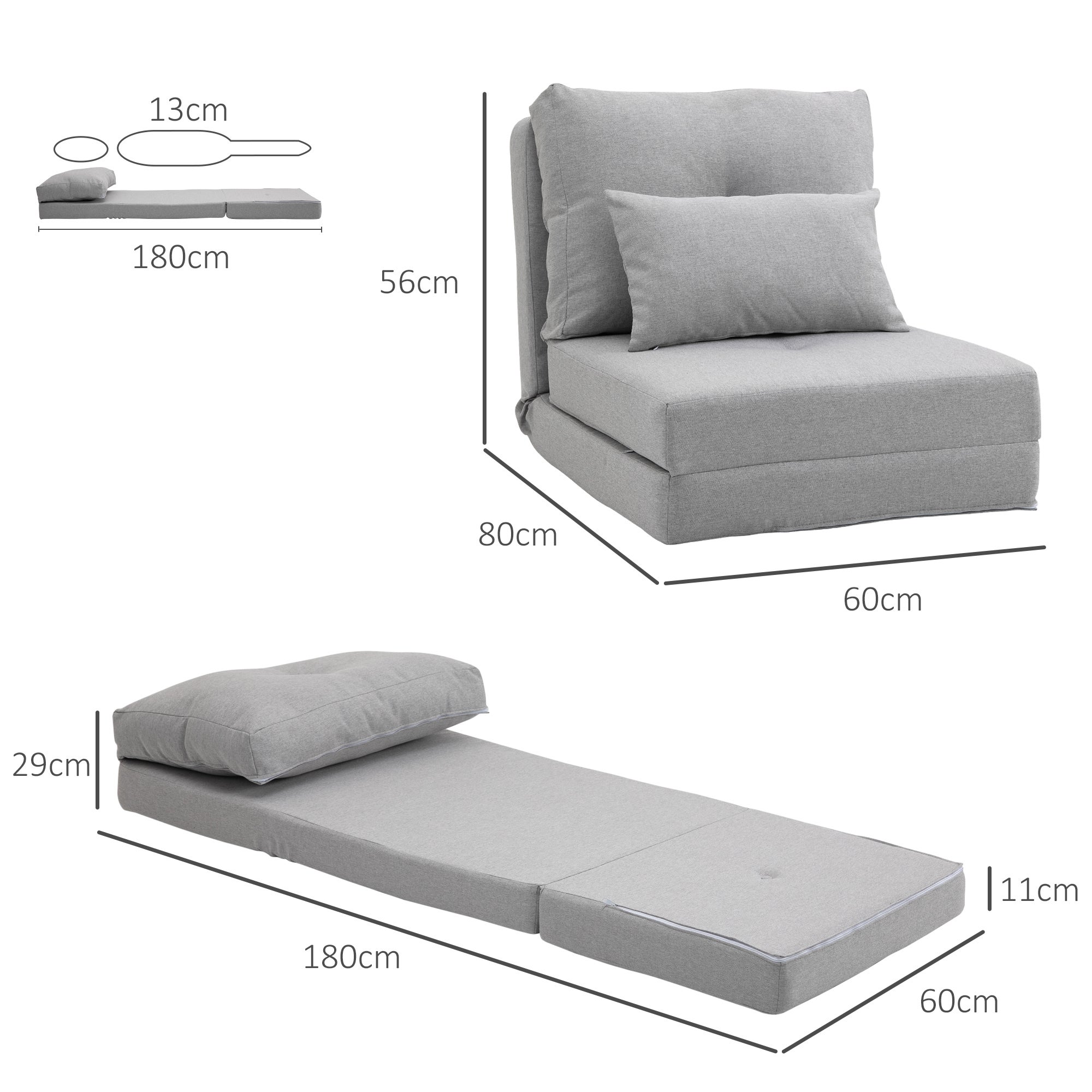 Fauteuil paresseux Lin HOMCOM - 3