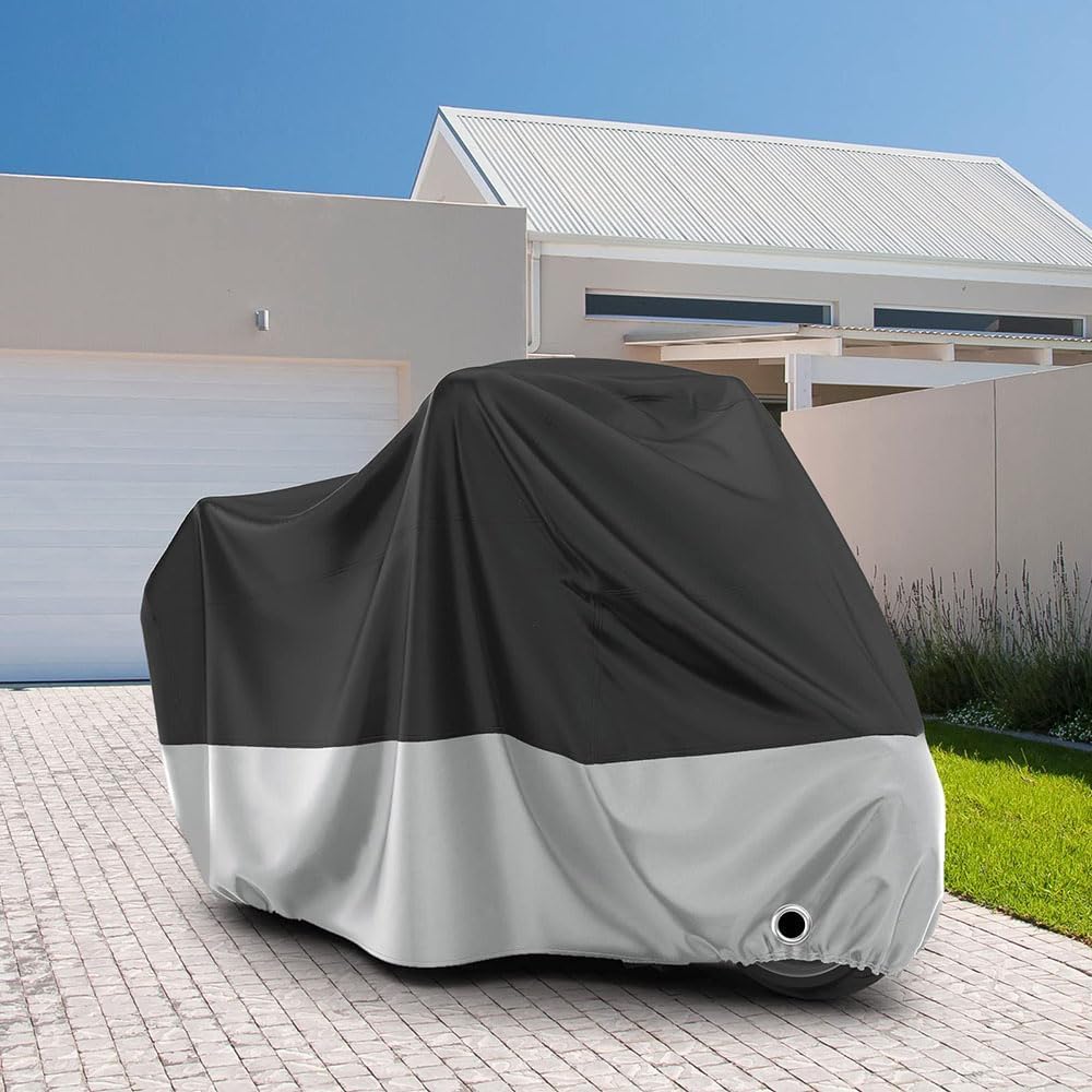 Moto Spécial Housse Exterieur Protection, pour Piaggio MP3 500 HPE Hiver Été Imperméable Bâche Anti Vent UV avec Trous de Verrouillage,265*105*110cm - 2