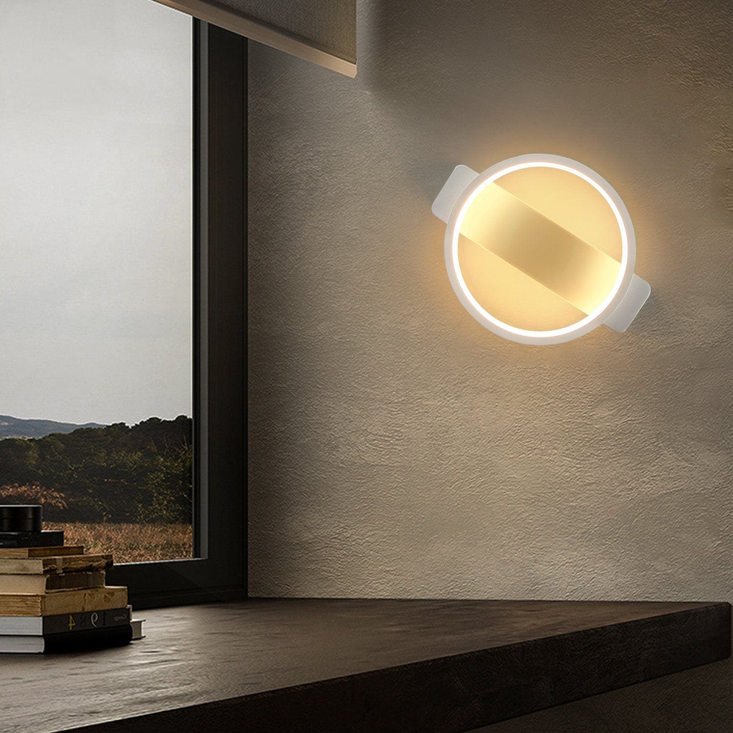ZMH Nowoczesna lampa ścienna wewnętrzna LED-1ER 7W, ciepła biel