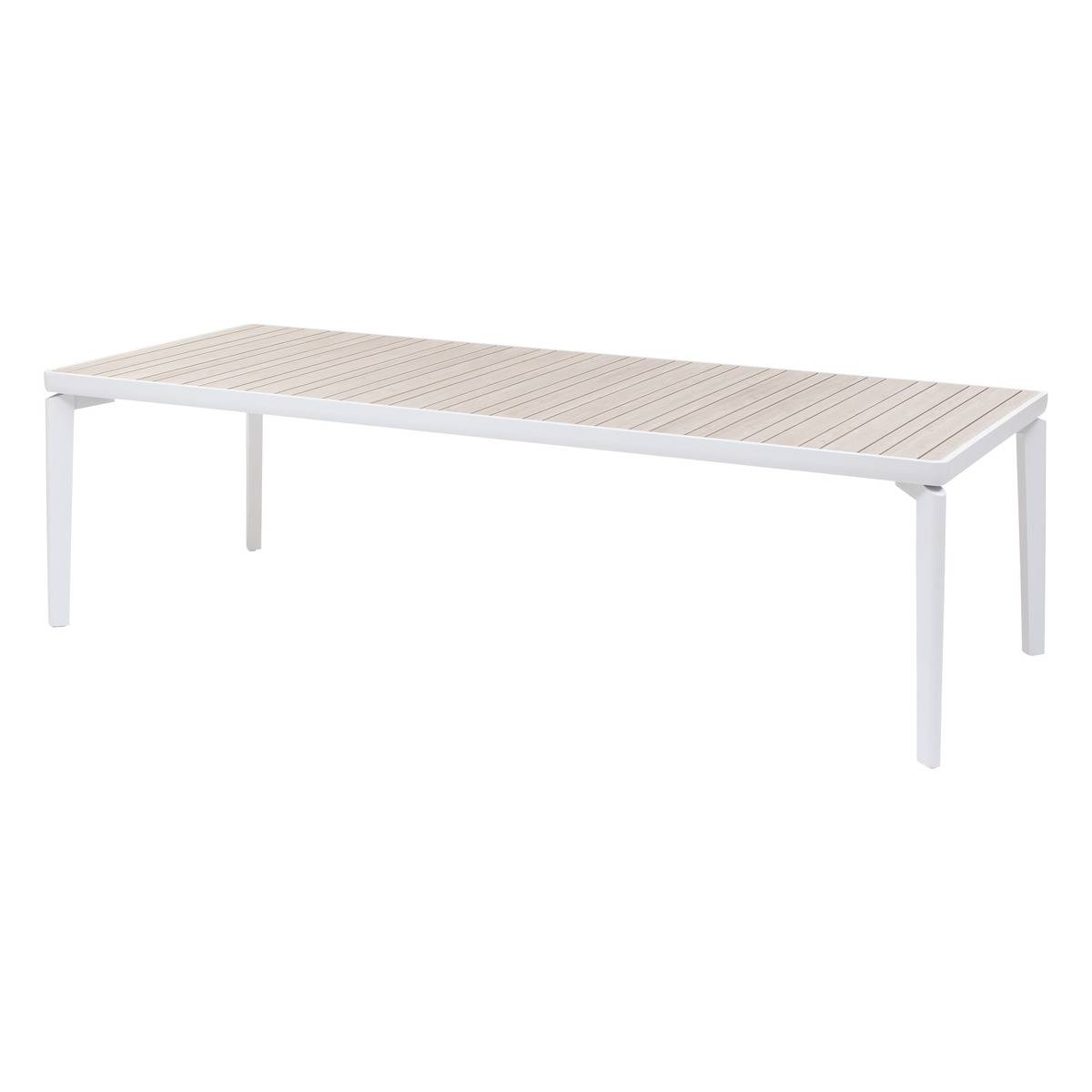 Table de jardin rectangulaire "Ibaia" lin/blanc 10 places en aluminum ...