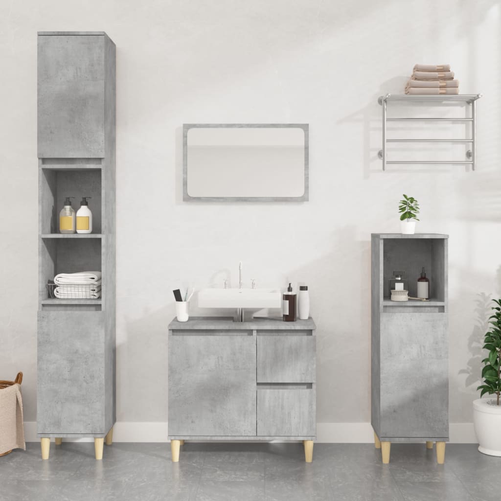 Mueble Cocina Cristal Gris Armario Colgante Cristal Homiuse - Gris Hormigón  40x31x60cm Para Cocina O Baño Armario Cocina Pequeño Gris, image size:1024x1024