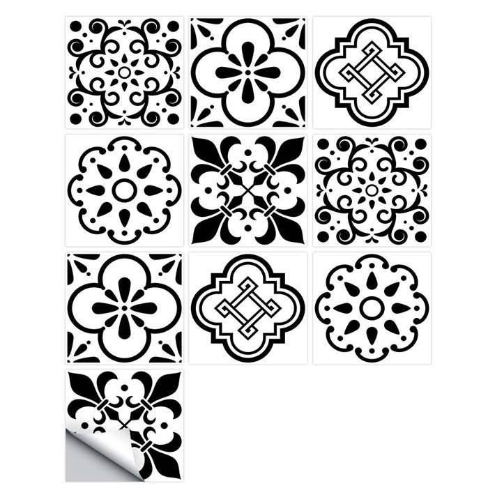 Naklejki na płytki, 10 arkuszy naklejek na płytki do kuchni i łazienki, wodoodporne naklejki ścienne - 10x10CM