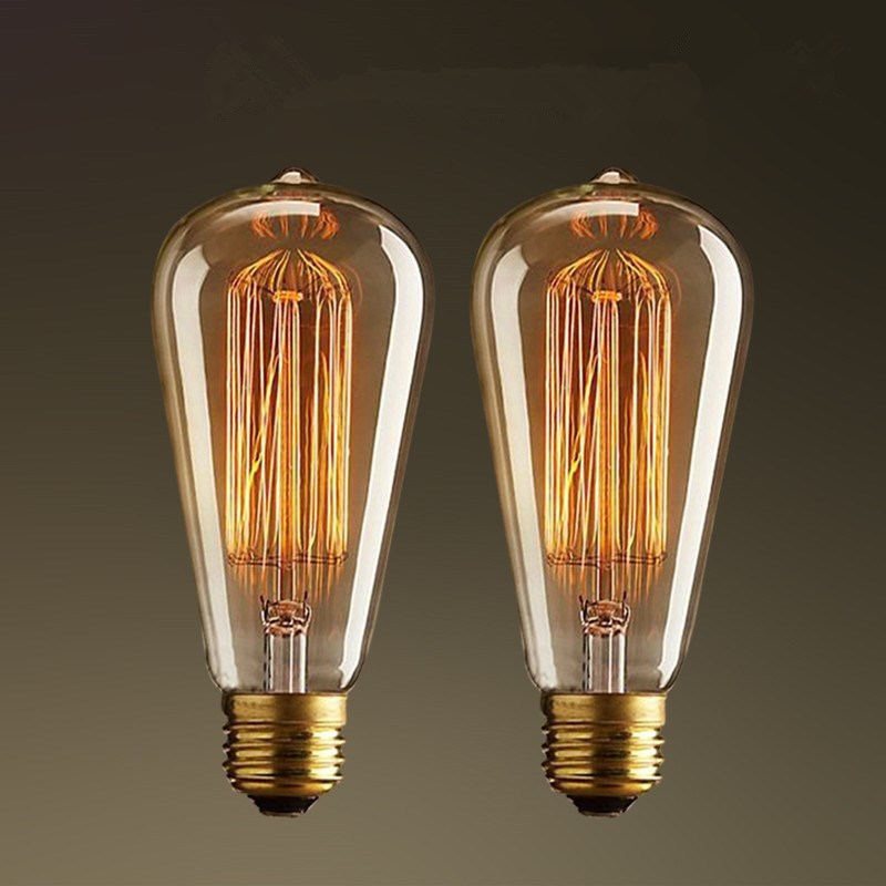 Ampoules Edison Vintage Ampoule 40W E27 Ampoule à Filament à Vis ST64 Style Antique Rétro Blanc Chaud 3000K Ra>90 Verre Ambré Lot de 3 - 4