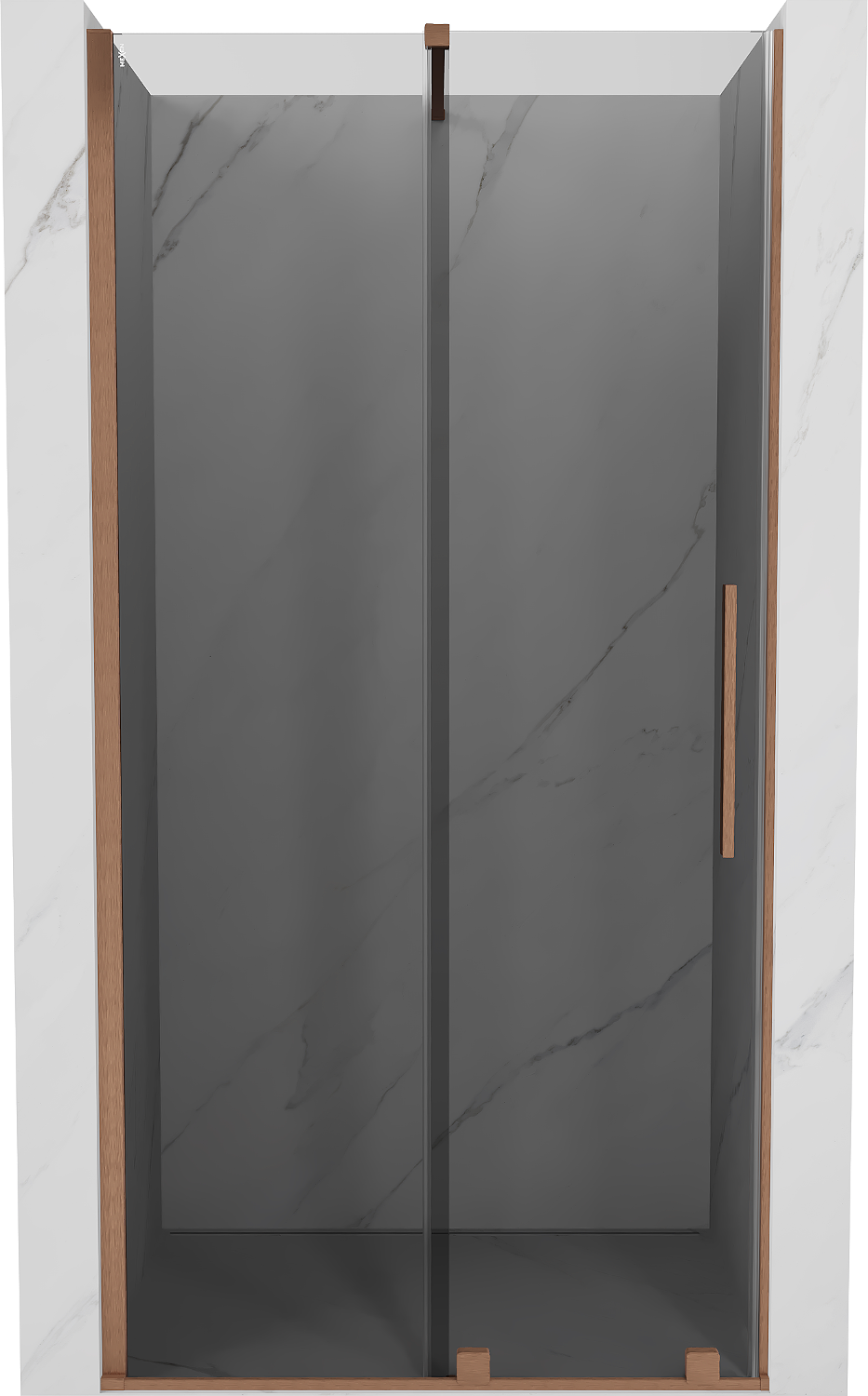 Mexen Velar drzwi prysznicowe rozsuwane 100 cm, grafit, miedź szczotkowana - 871-100-000-41-65